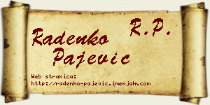 Radenko Pajević vizit kartica